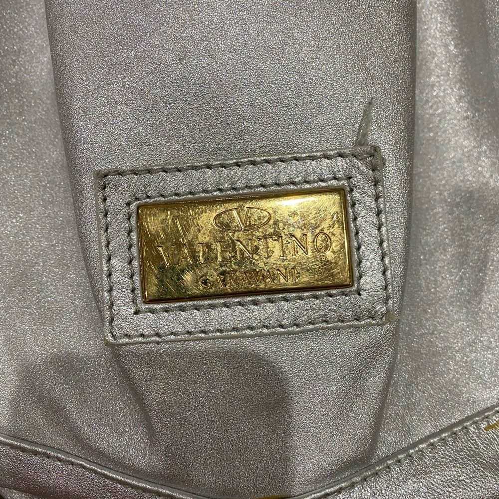 Valentino garavani silver leather bag